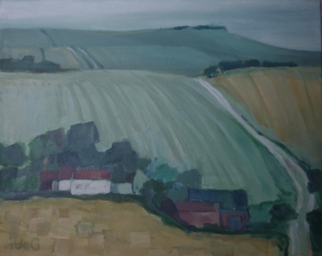 Farmland July (acrylic on canvas) – a painting by Anne de Geus - www.anne.degeus.com